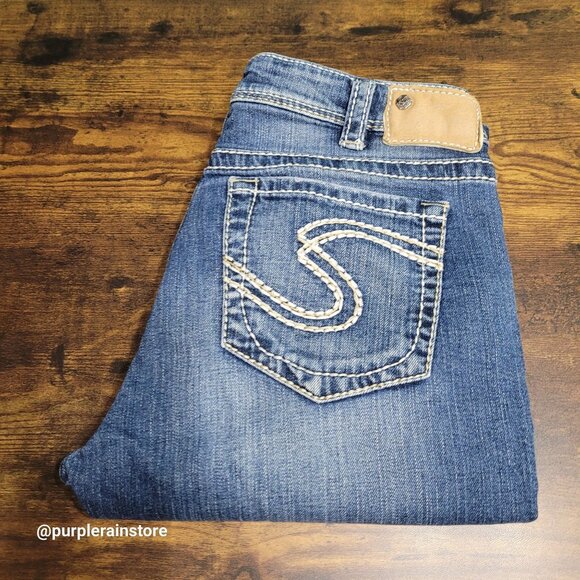 Silver Jeans Size 30 Natsuki Capri Mid Rise Tummy Control Thick Stitch Western - Picture 1 of 14